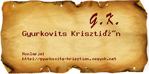 Gyurkovits Krisztián névjegykártya